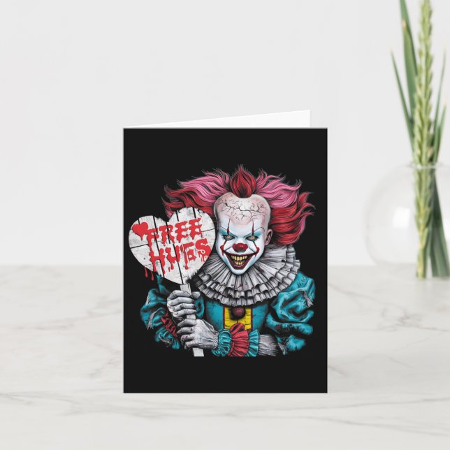 Gratis ett hegskariskt clown-tecken Valentine Hall Kort (Framsida)