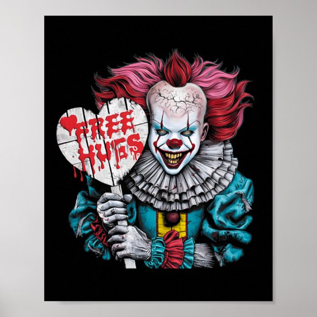 Gratis ett hegskariskt clown-tecken Valentine Hall Poster (Framsidan)
