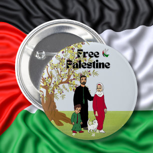Gratis familjekatt för Palestina Flagga Dove Olive Knapp