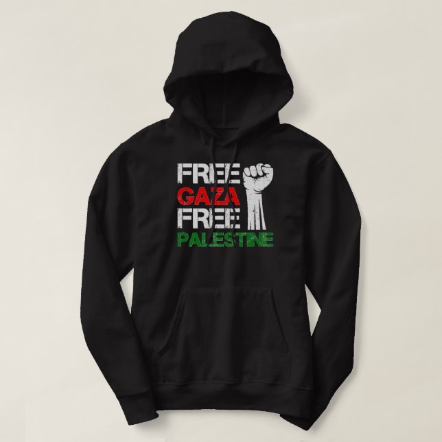 Gratis Gaza-Palestina: Vi står med Palestina Hoodie (Design framsida)
