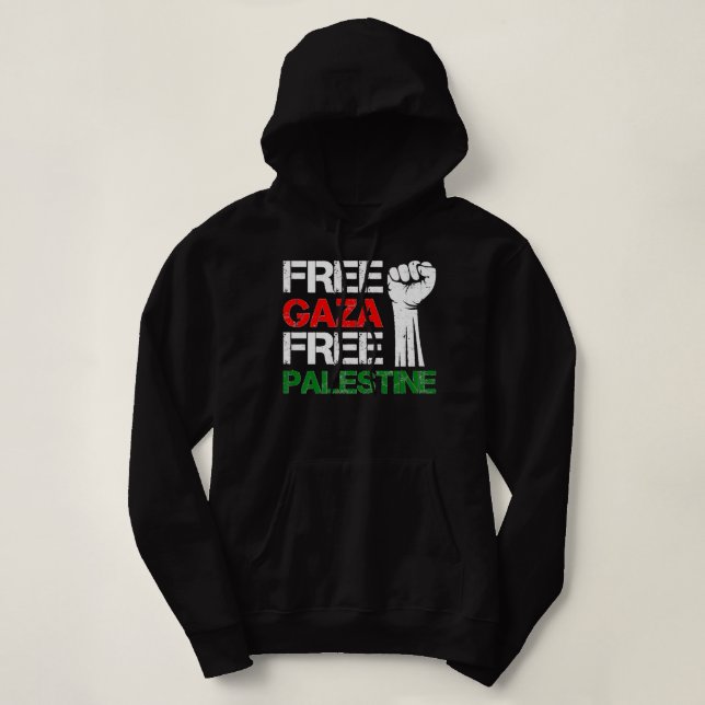 Gratis Gaza-Palestina: Vi står med Palestina T Shirt (Design framsida)