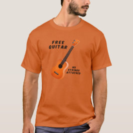 Gratis Guitar-inga bifogade strängar T Shirt
