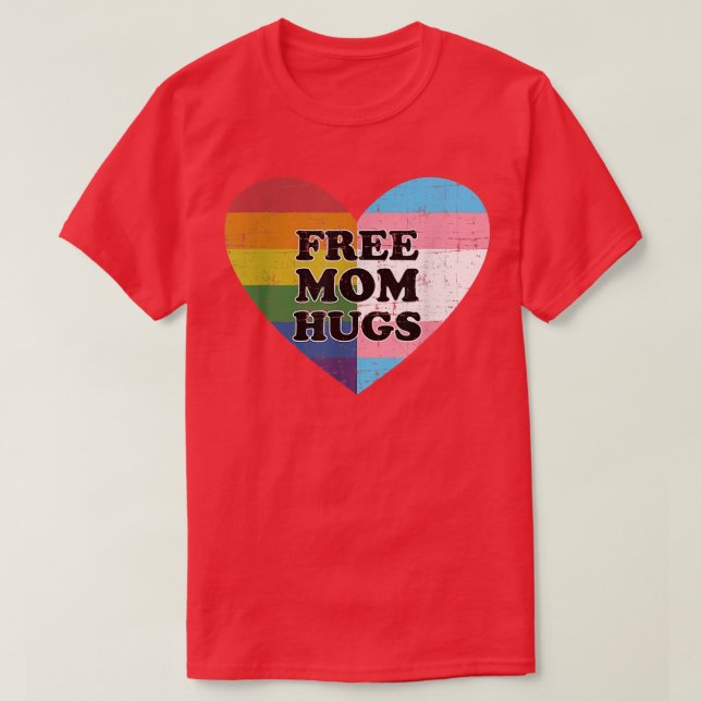 Gratis huggar från pappa med regnbåge och transgen t shirt (Design framsida)