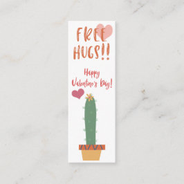Gratis Hugs!  Cactus Valentine Mini Bookmark Mini Visitkort