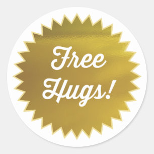 Gratis Hugs! Stickers / Faux guldgolv Runt Klistermärke