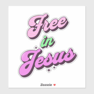 Gratis i Jesus Retro Stil inspiration Klistermärken