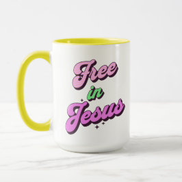 Gratis i Jesus Retro Stil inspiration Mugg