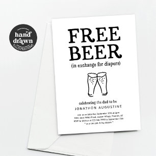 Gratis inbjudan till Beer Funny Diaper Party