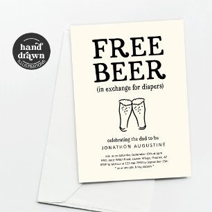 Gratis inbjudan till Beer Funny Diaper Party