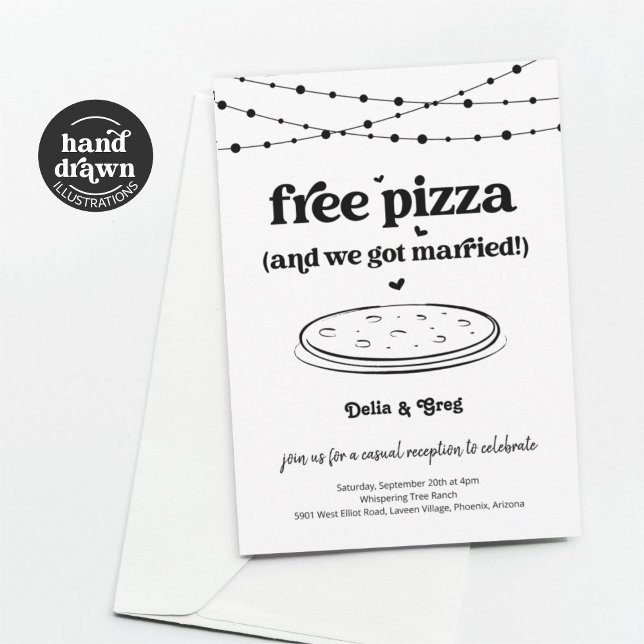 Gratis inbjudan till Pizza-funny bröllopsmottagnin (Skapare uppladdad)