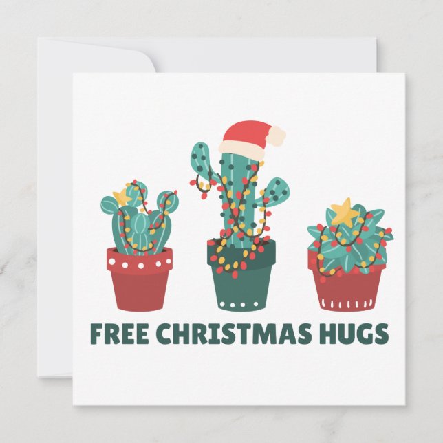 Gratis julhugs-centerväxter inbjudningar (Framsida)