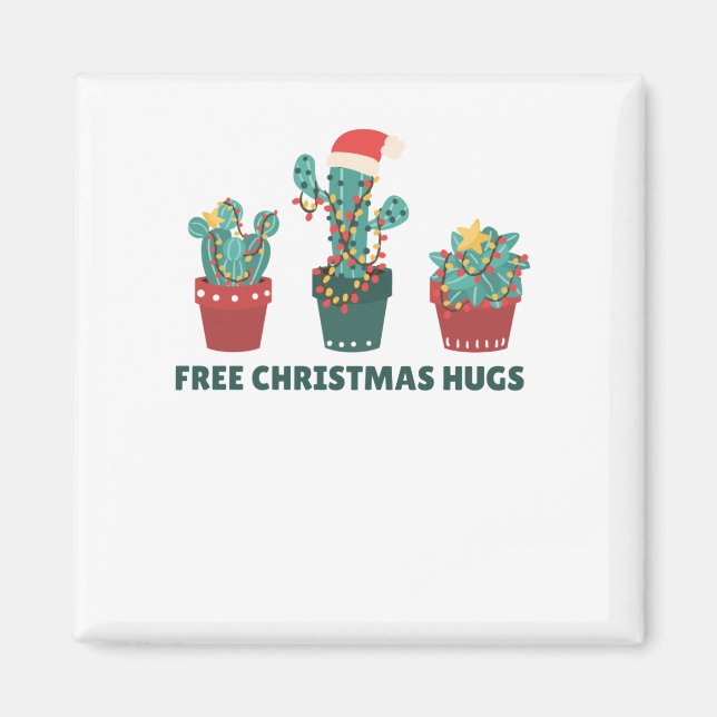 Gratis julhugs-centerväxter magnet (Framsidan)