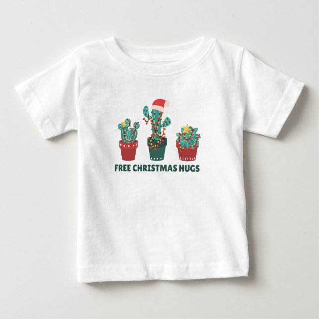 Gratis julhugs-centerväxter t shirt (Framsida)