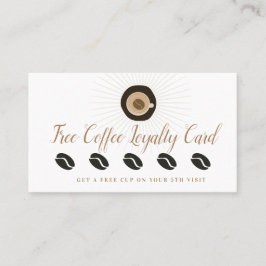 Gratis kaffe belöning lojalitet ren visitkort