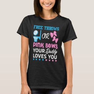 Gratis knapp eller Rosa Bows Kärlek Du Gender ratt T Shirt