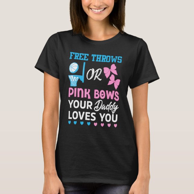 Gratis knapp eller Rosa Bows Kärlek Du Gender ratt T Shirt (Framsida)