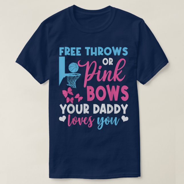 Gratis knapp eller Rosa Bows Kärlek Du Gender ratt T Shirt (Design framsida)