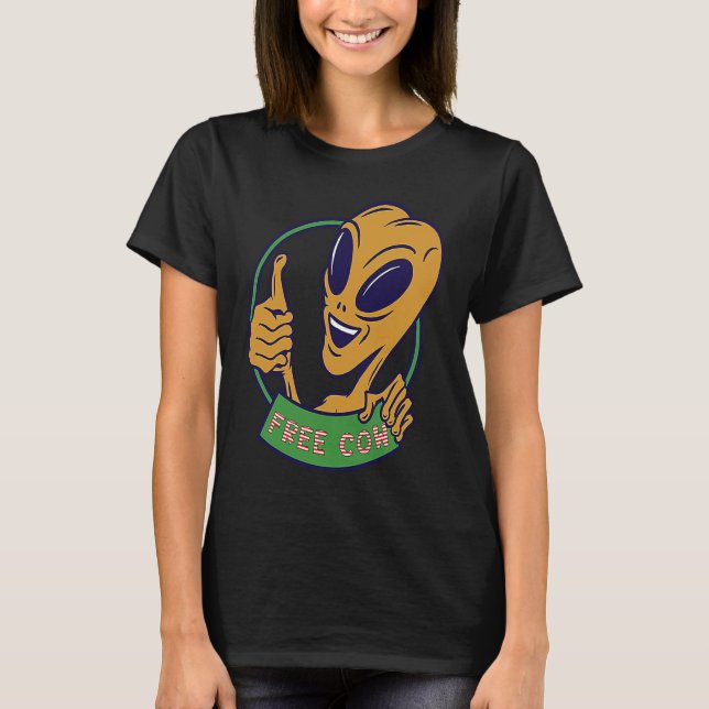 gratis ko alien rymden utomjordingar ufo t shirt (Framsida)