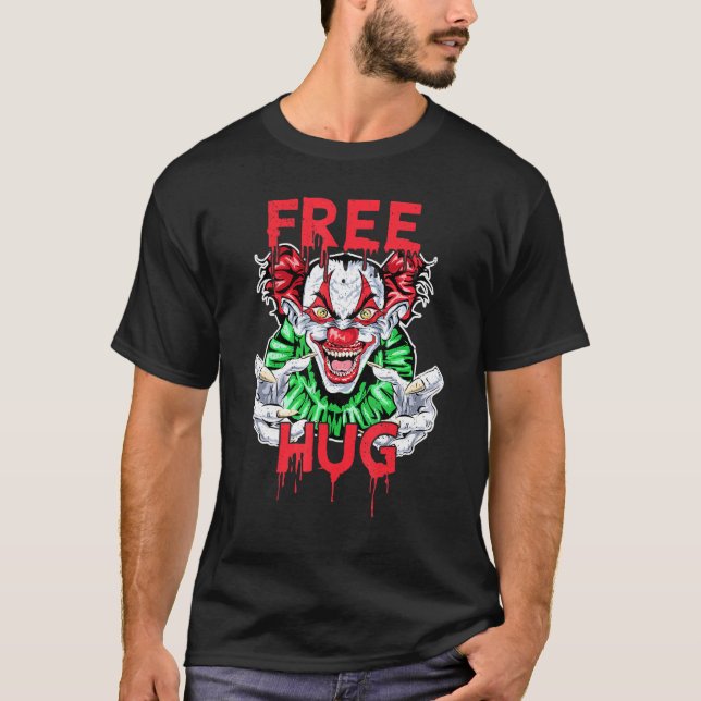 Gratis Kram Clown Halloween Kostym För Män Kvinnor T Shirt (Framsida)
