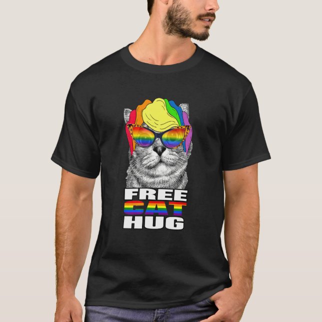 Gratis kram från katt t shirt (Framsida)