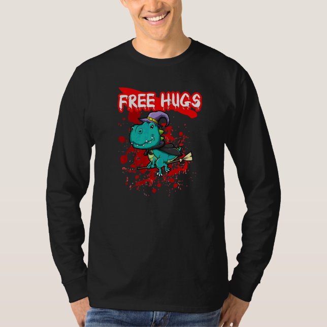Gratis Kram Halloween Sarcasm Skräckig Kuslig Kost T Shirt (Framsida)