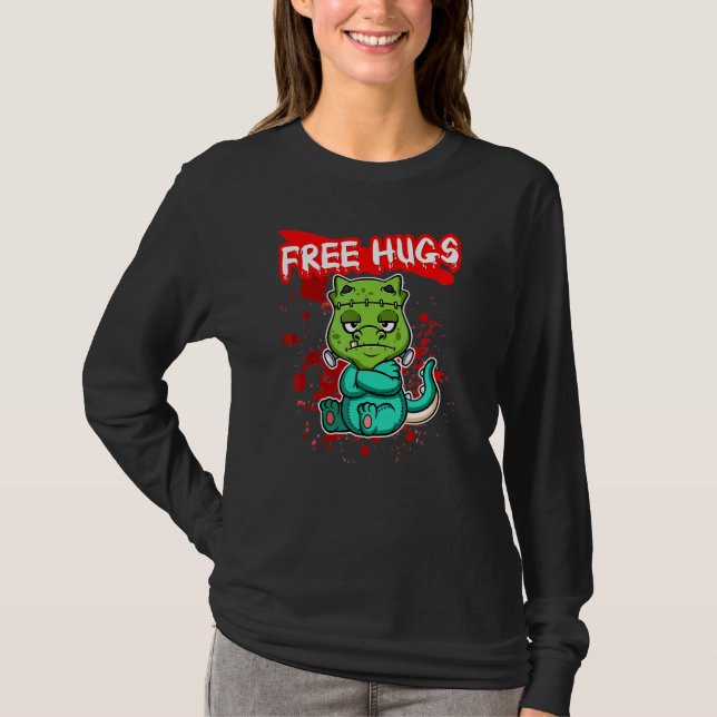 Gratis Kram Halloween Sarcasm Skräckig Kuslig Kost T Shirt (Framsida)