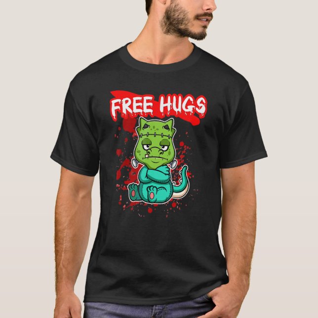 Gratis Kram Halloween Sarcasm Skräckig Kuslig Kost T Shirt (Framsida)