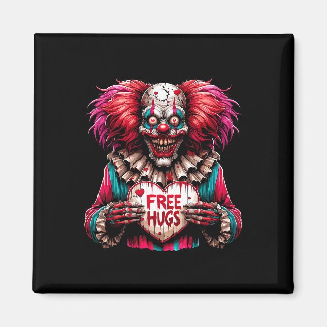 Gratis Kram Skrämmande Clown Alla Hjärtans Dag Hal Magnet (Framsidan)