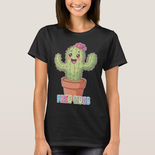 Gratis kramar Kaktus bedårande och charmig  T Shirt (Framsida)