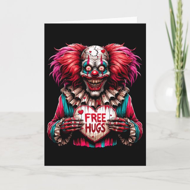 Gratis Kramar Klovn Alla Hjärtans Dag Halloween Sk Kort (Framsida)