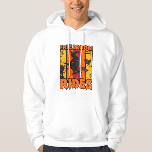 Gratis Kvast Resor Halloween Flygande Häxa Spökdju Hoodie