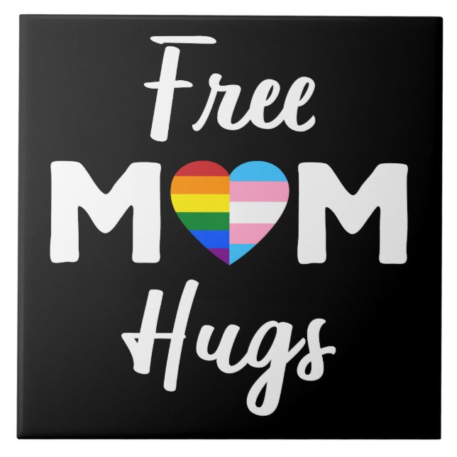 Gratis Mamma Kram II - Regnbåge HBTQ Stolt Kakelplatta (Framsidan)