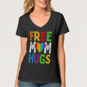 Gratis Mamma Kramar Regnbåge Hjärta Lgbt Allierad  T Shirt
