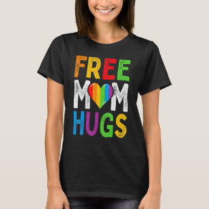 Gratis Mamma Kramar Regnbåge Hjärta Lgbt Allierad  T Shirt