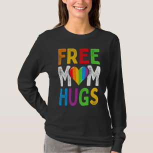 Gratis Mamma Kramar Regnbåge Hjärta Lgbt Allierad  T Shirt