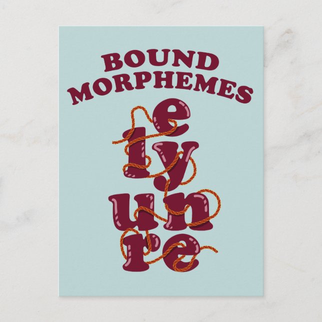 Gratis Morfem Fonetik Lärande Engelska Vykort (Framsida)