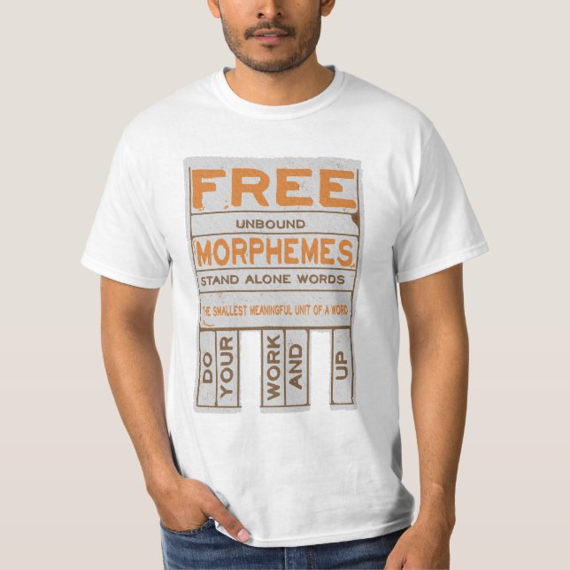 Gratis morphemes roligt strukturerade läs- och skr t shirt (Framsida)