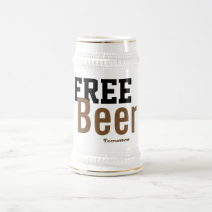 gratis öl i morgon, rolig drickande i mugg-design sejdel
