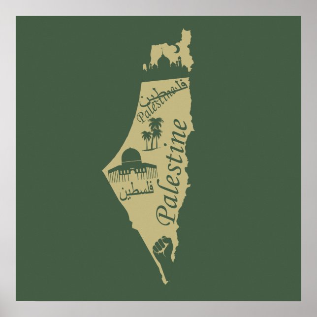 gratis Palestina kartillustration frihet Poster (Framsidan)