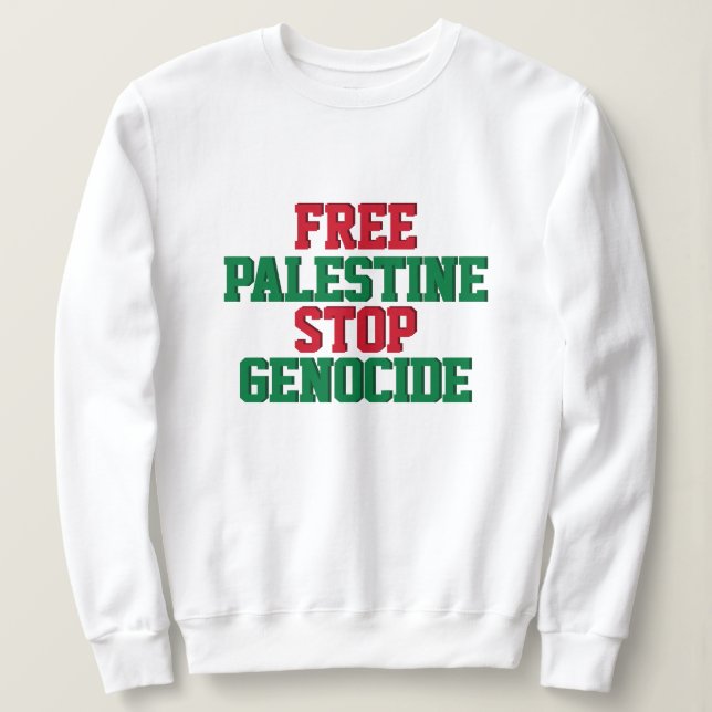 Gratis Palestina - stopp för folkmord T Shirt (Design framsida)
