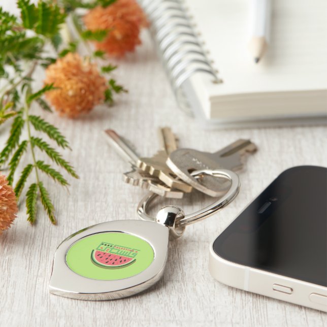 GRATIS PALESTINA VATTENMELON SWIRL SILVERFÄRGAD NYCKELRING (Sidan)