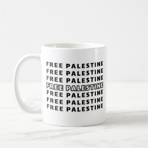 GRATIS PALESTINE Repetera texttypografi Kaffemugg