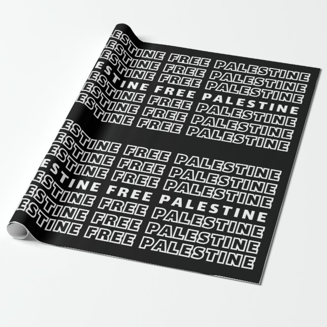 GRATIS PALESTINE Repetera texttypografi Presentpapper (Utrullad)