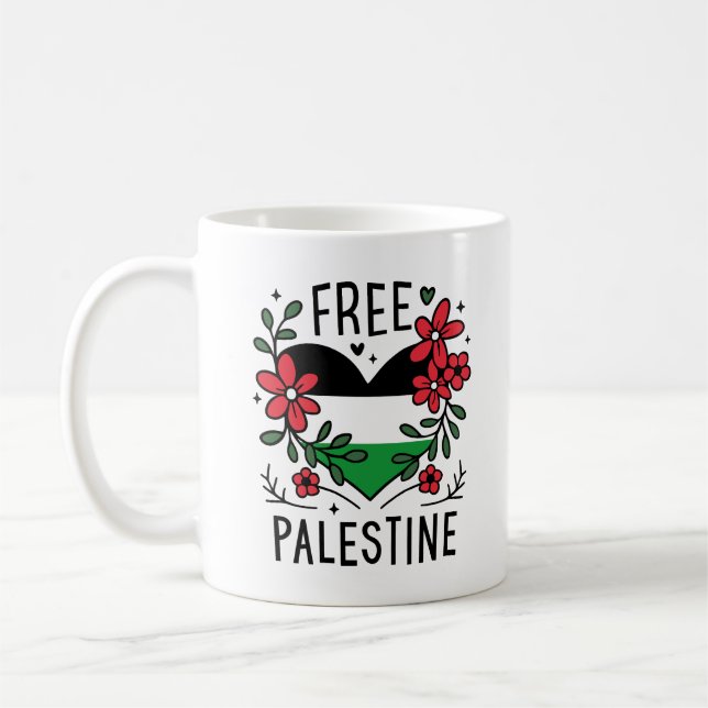 Gratis palestinska flagga kaffemugg (Vänster)