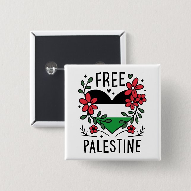 Gratis palestinska flagga knapp (Framsida & baksida)