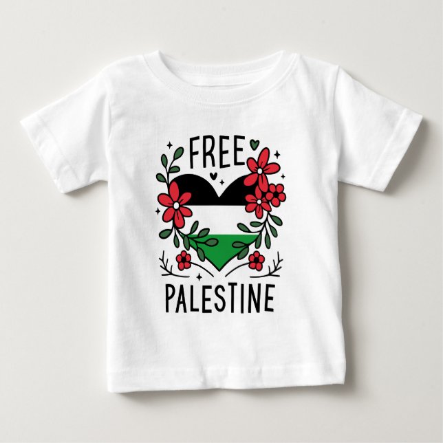 Gratis palestinska flagga t shirt (Framsida)