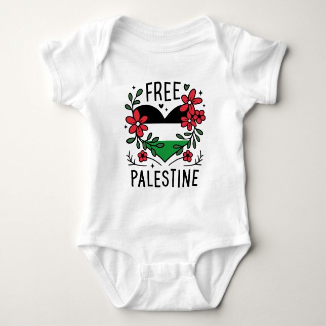 Gratis palestinska flagga t shirt (Framsida)