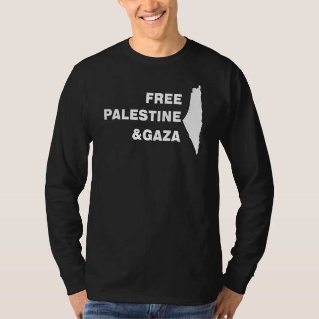 Gratis palestinska, palestinska, palestinska flagg t shirt (Framsida)