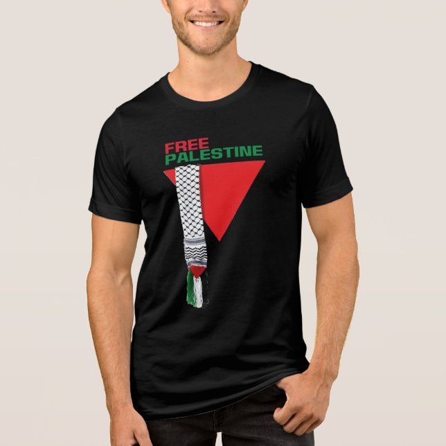 Gratis palestinska, palestinska, palestinska flagg t shirt (Framsida)