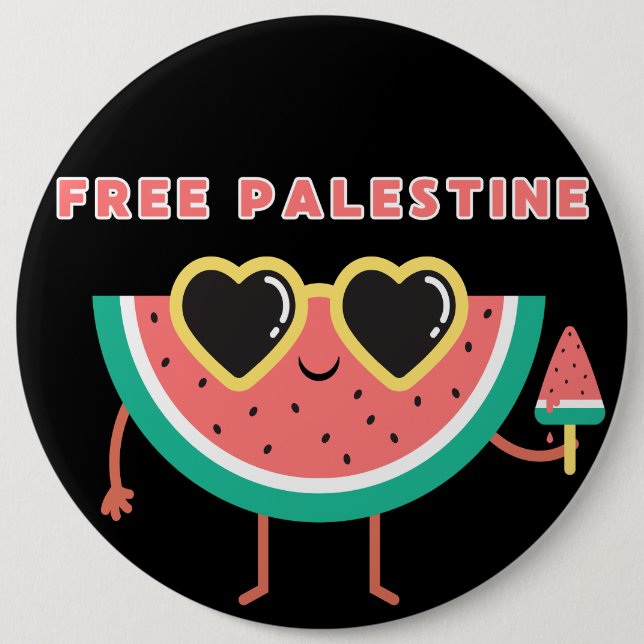Gratis palestinska Watermelon Palestine söt färglö Knapp (Framsida)